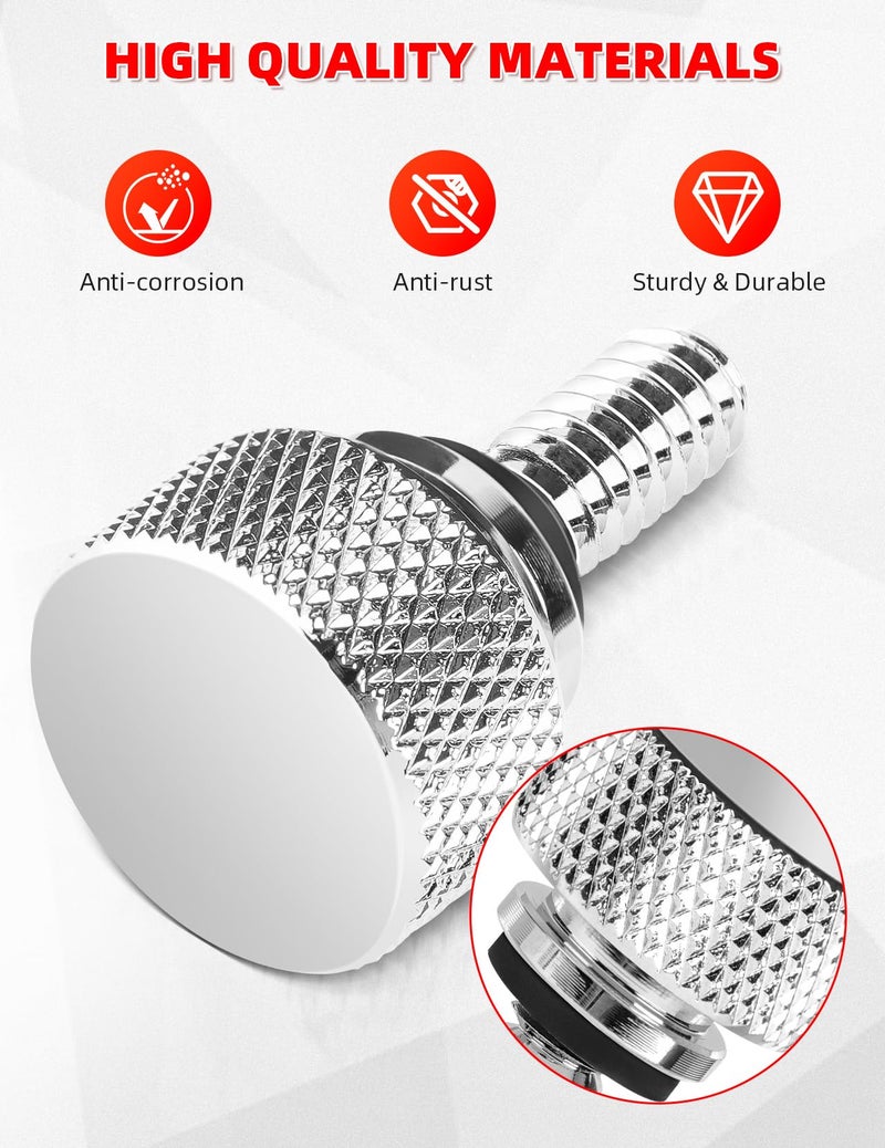 Amazicha 2 PCS Stainless Steel Fender Seat Bolt Screw Chrome 1/4"-20 Thread Compatible for Harley Davidson Touring Softail Dyna Sportster 1996-2024 - Image 3
